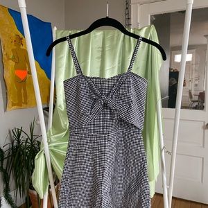 Gingham Tie-Front Romper